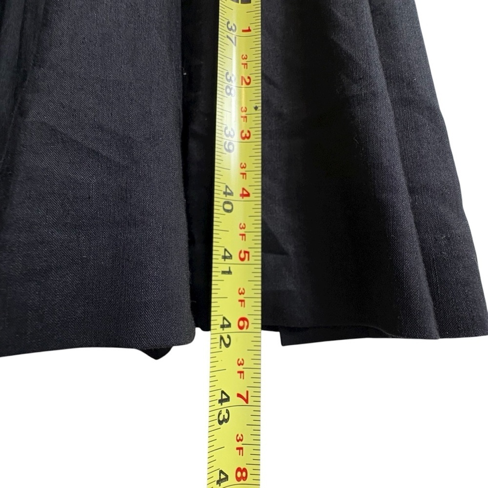 Banana Republic A-Line Linen Blend Dress Size 10 Black Pleated Sleeveless - Picture 7 of 10